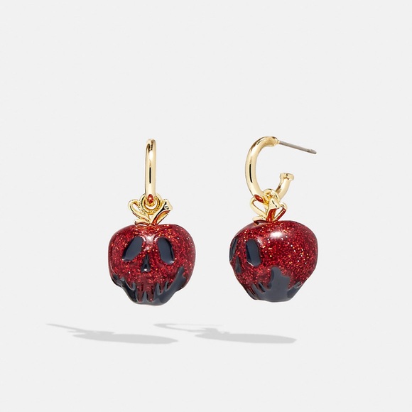 Disney X Coach Poison Apple Huggie Earrings - Picture 3 of 5